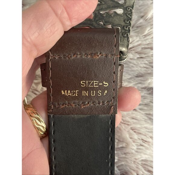 Vintage Silver Tone Century Canada Belt Buckle With Belt Size Small 55569 - Picture 4 of 10